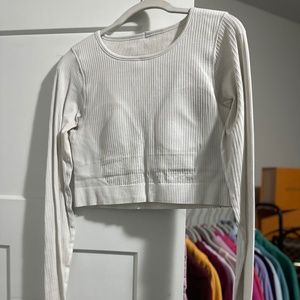 Womens Lululmeon Ribbed Align Cropped Long Sleeve